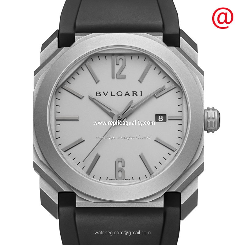 Bulgari OCTO SOLOTEMPO 102858 Automatic Titanium Silvery & White