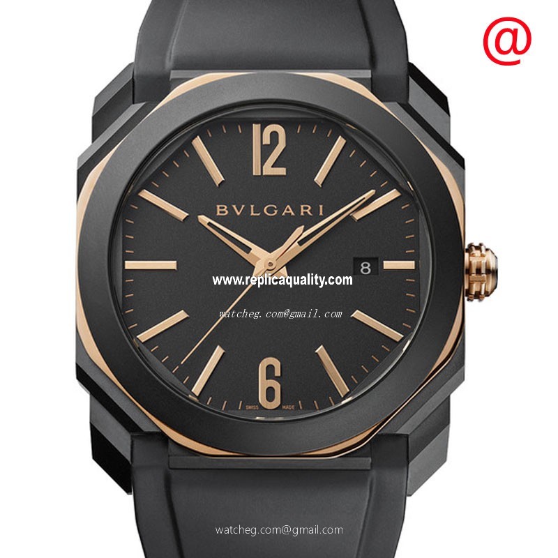 Bulgari OCTO ROMA 103085 Automatic 18kt Rose Gold & Ceramic Black