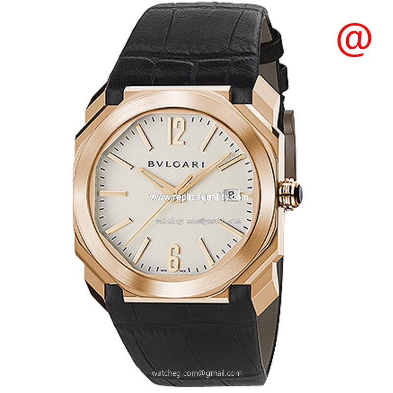 Bulgari OCTO ROMA 102119 Automatic 18kt Rose Gold Silver