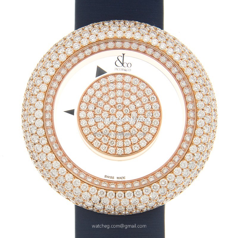 Jacob & Co BRILLIANT BM556.40.RD.RD.ABSAA Quartz 18kt Rose Gold & Diamonds Transparent Skull