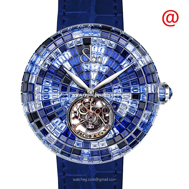 Jacob & Co BRILLIANT BT543.30.CB.CB.BBB4D Manual Wind 18kt White Gold Blue