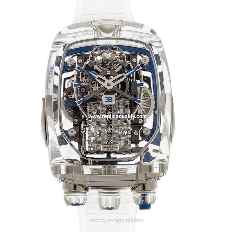 Jacob & Co BU210.80AA.AB.BBRUA Manual Wind Sapphire Crystal Transparent