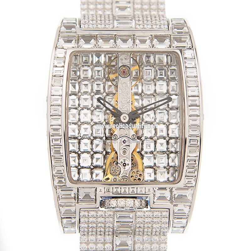 Corum BRIDGE Corum Full Paved Diamond Manual Wind 18kt White Gold & Diamond Silver