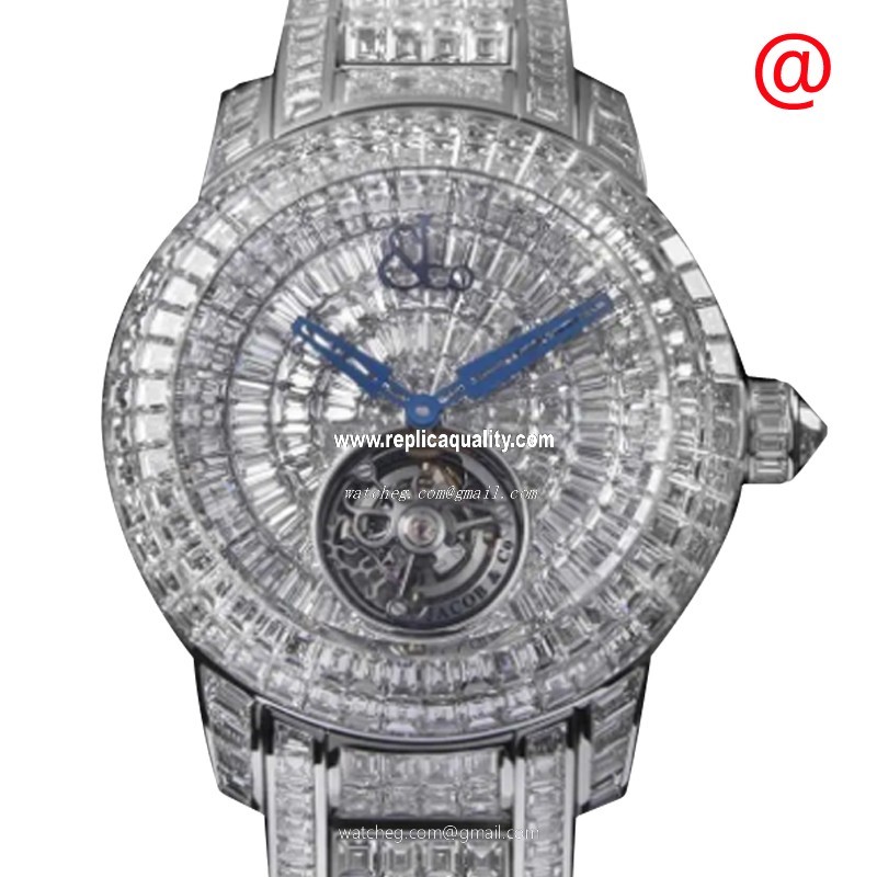 Jacob & Co CAVIAR TOURBILLON CV300.30.BD.BD.A30BA Manual Wind 18kt White Gold Silver