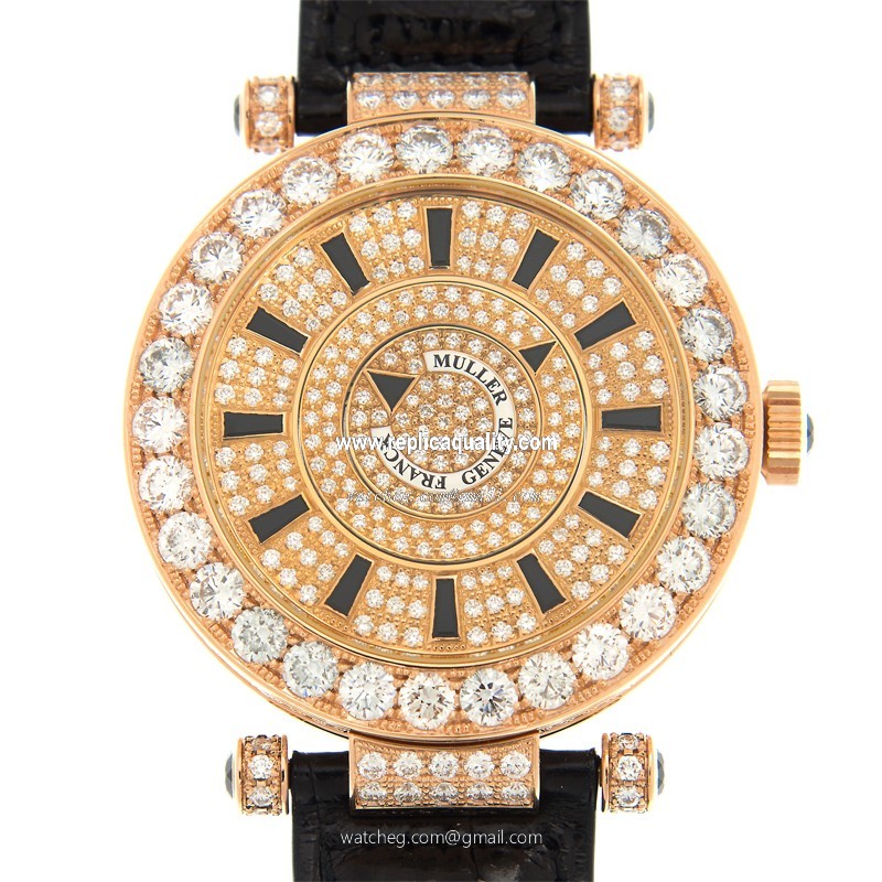 Franck Muller DOUBLE MYSTERY DM 42 D 1R CD (5N) - BLACK Automatic 18kt Rose Gold & Diamonds Gold