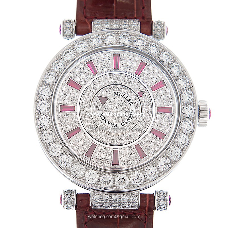 Franck Muller DOUBLE MYSTERY DM 42 D 1R CD (OG) - ROUGE Automatic 18kt White Gold & Diamond Silver