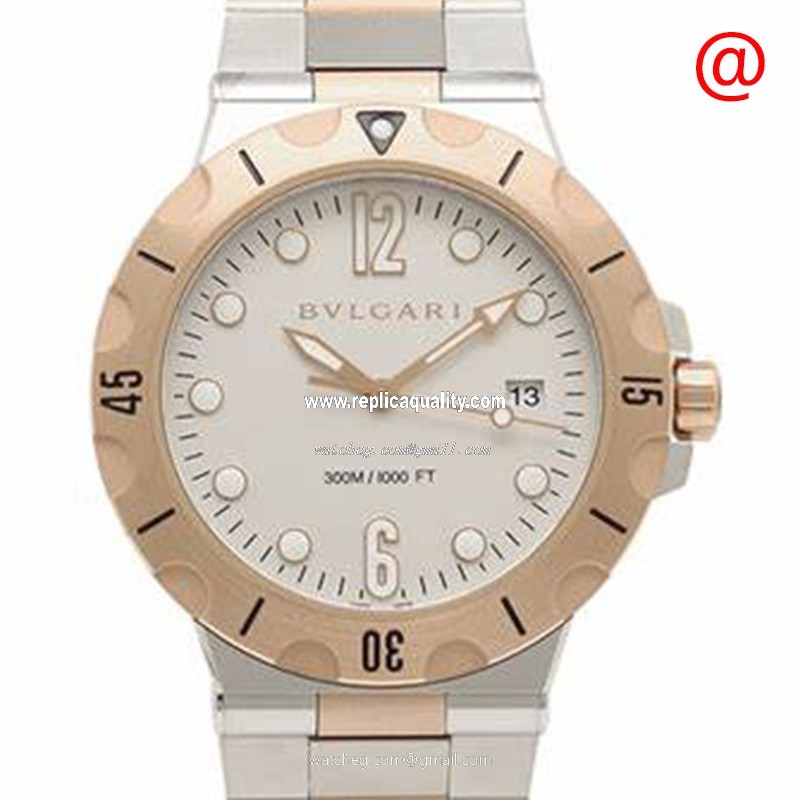 Bulgari DIAGONO 102325 Automatic 18kt Rose Gold & Steel White