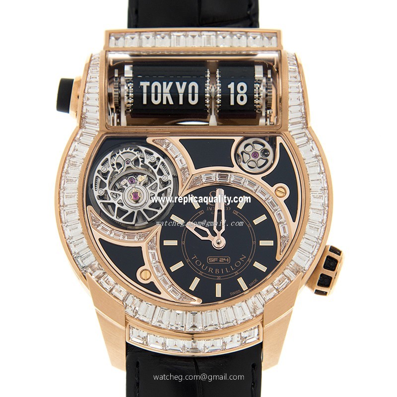 Jacob & Co EPIC SF24 ES802.40.BD.BD.A CA4D Automatic 18kt Rose Gold & Diamonds Black