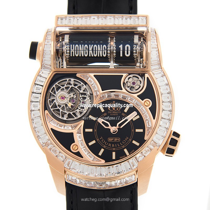 Jacob & Co EPIC SF24 ES802.40.BD.BD.A CA4D Automatic 18kt Rose Gold & Diamonds Black