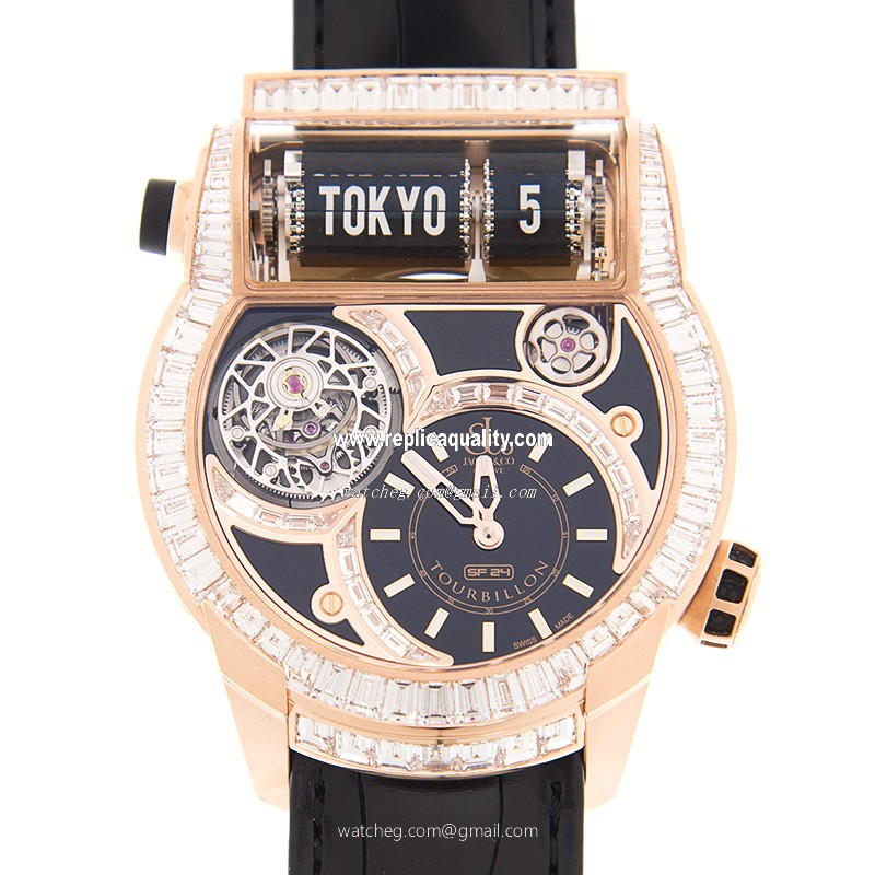 Jacob & Co EPIC SF24 ES802.40.BD.UA.A Automatic 18kt Rose Gold & Diamonds Black