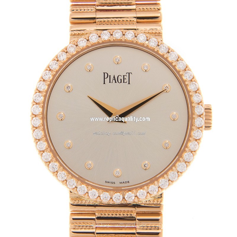 Piaget TRADITION G0A37042 Manual Wind 18kt Rose Gold & Diamonds Silver