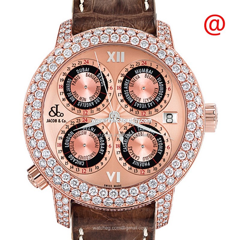 Jacob & Co GMT7RGDC Automatic 18kt Rose Gold & Diamonds Gold