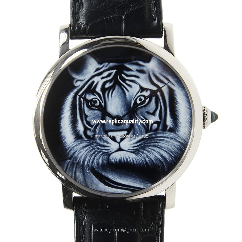 Cartier ROTONDE DE CARTIER HPI00492 Manual Wind 18kt White Gold Black