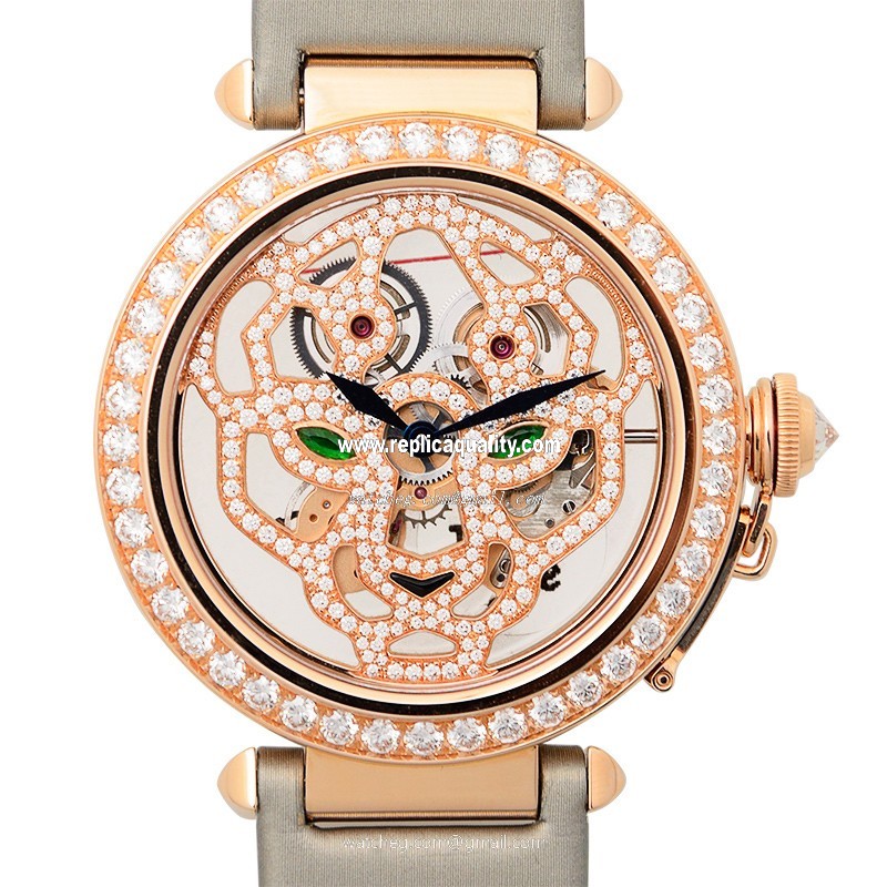 Cartier PASHA DE CARTIER HPI00508 Manual Wind 18kt Rose Gold & Diamonds Transparent Skull