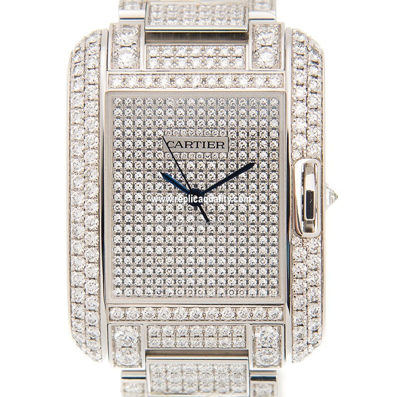 Cartier TANK HPI00561 Automatic 18kt White Gold & Diamond Silver