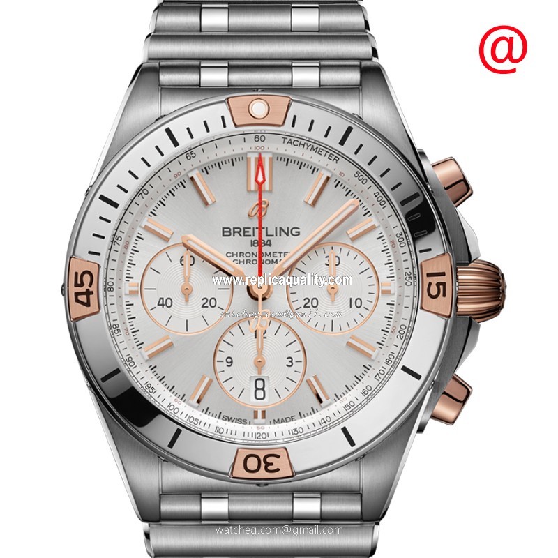 Breitling CHRONOMAT B01 IB0134101G1A1 Automatic 18kt Rose Gold & Steel Silver