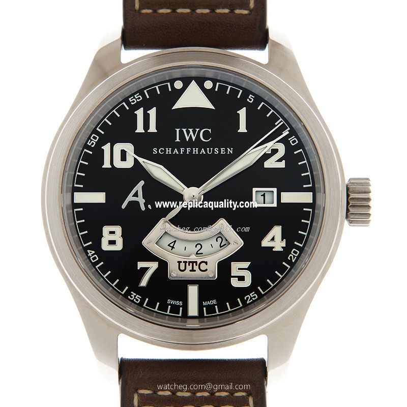 IWC PILOTS IW326102 Automatic 18kt White Gold Brown 