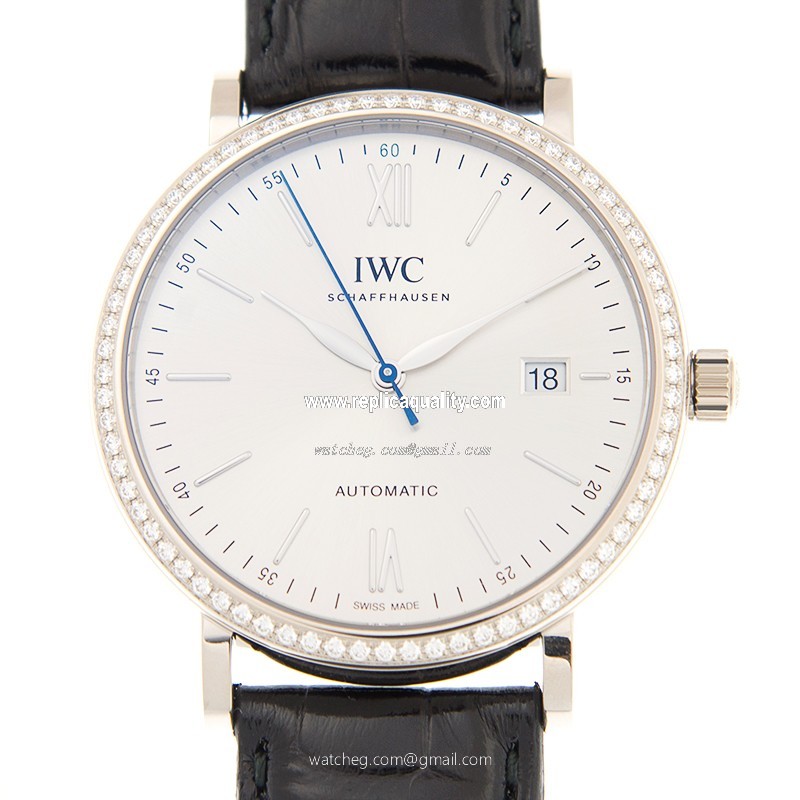 IWC PORTOFINO IW356514 Automatic 18kt White Gold & Diamond Silver