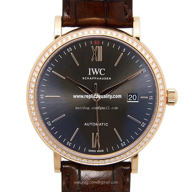 IWC PORTOFINO IW356516 Automatic 18kt Rose Gold Dark grey