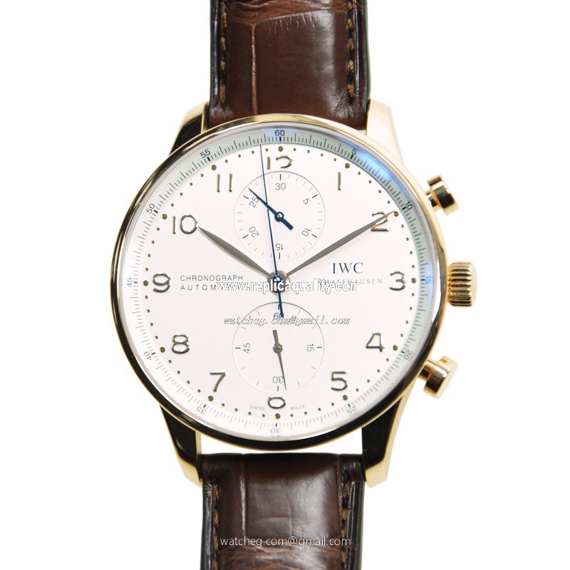 IWC PORTUGUESE IW371480 Automatic 18kt Rose Gold Silvery & White