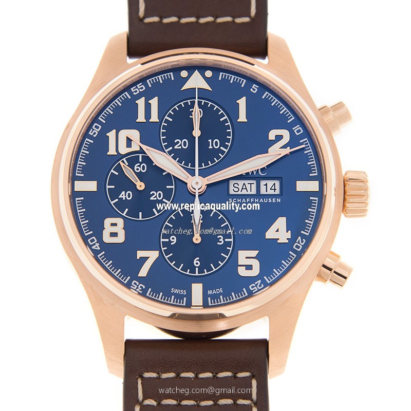 IWC PILOTS IW377721 Automatic 18kt Rose Gold Blue