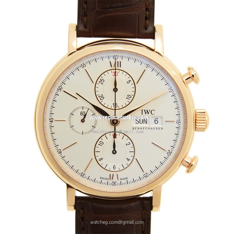 IWC PORTOFINO IW391020 Automatic 18kt Rose Gold Silvery & White