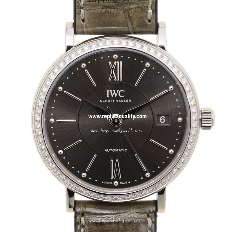 IWC PORTOFINO IW458104 Automatic Stainless Steel & Diamonds Dark grey