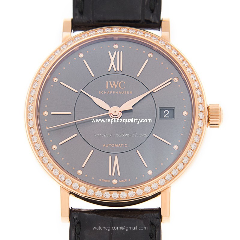 IWC PORTOFINO IW458108 Automatic 18kt Rose Gold Dark grey