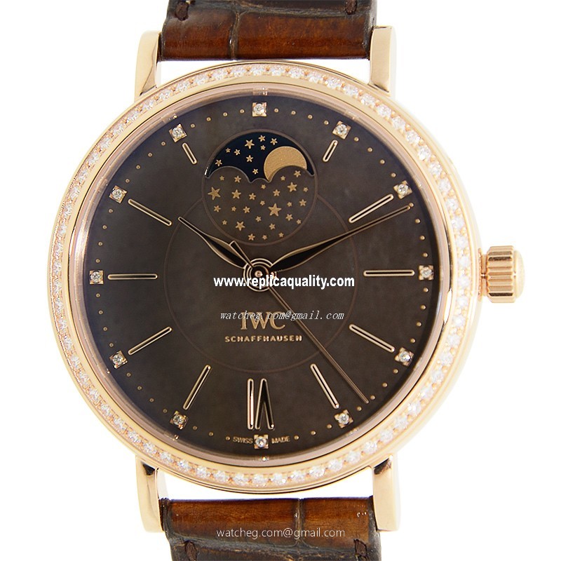 IWC PORTOFINO IW459003 Automatic 18kt Rose Gold & Diamonds Gray