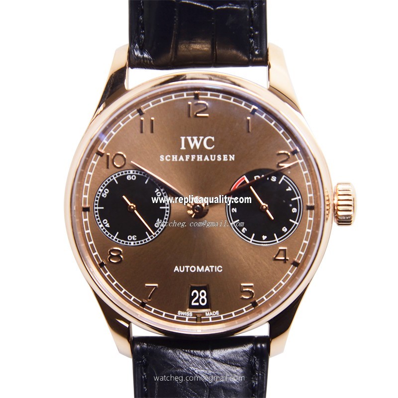 IWC PORTUGUESE IW500124 Automatic 18kt Rose Gold Dark Brown