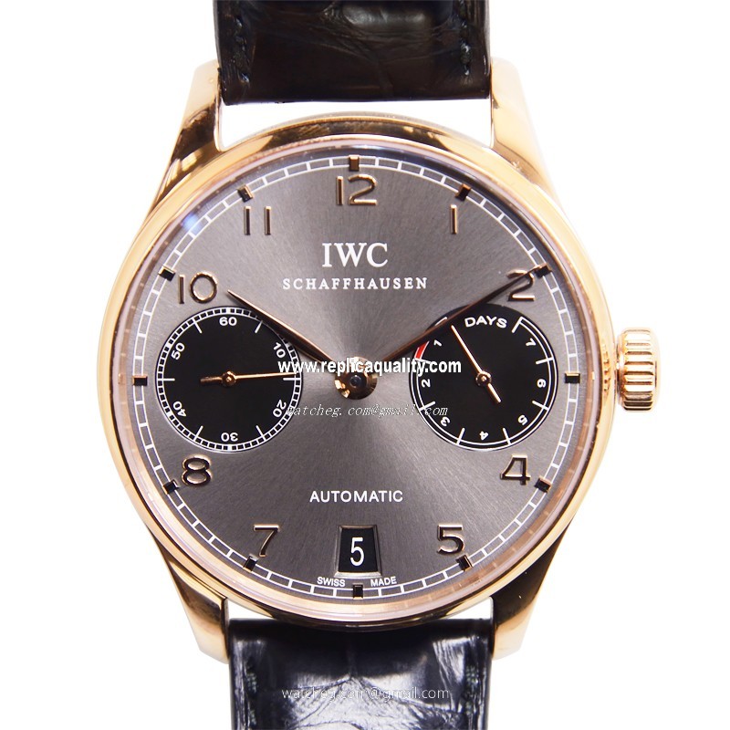 IWC PORTUGUESE IW500125 Automatic 18kt Rose Gold Dark grey