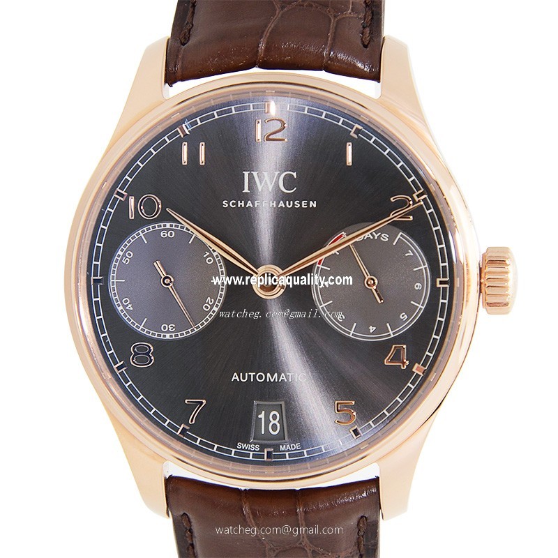 IWC PORTUGUESE IW500702 Automatic 18kt Rose Gold Dark grey 