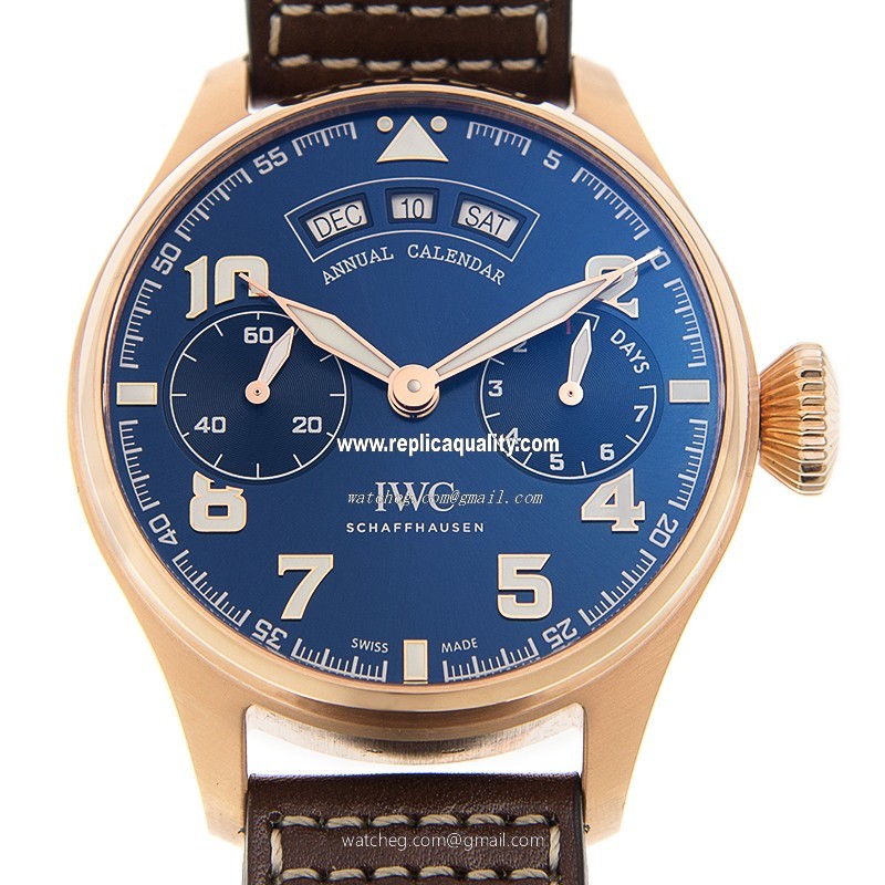 IWC PILOTS IW502701 Automatic 18kt Rose Gold Blue 