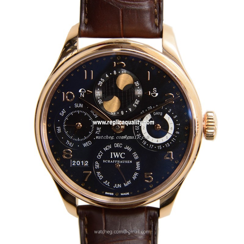 IWC PORTUGUESE IW503202 Automatic 18kt Rose Gold Black