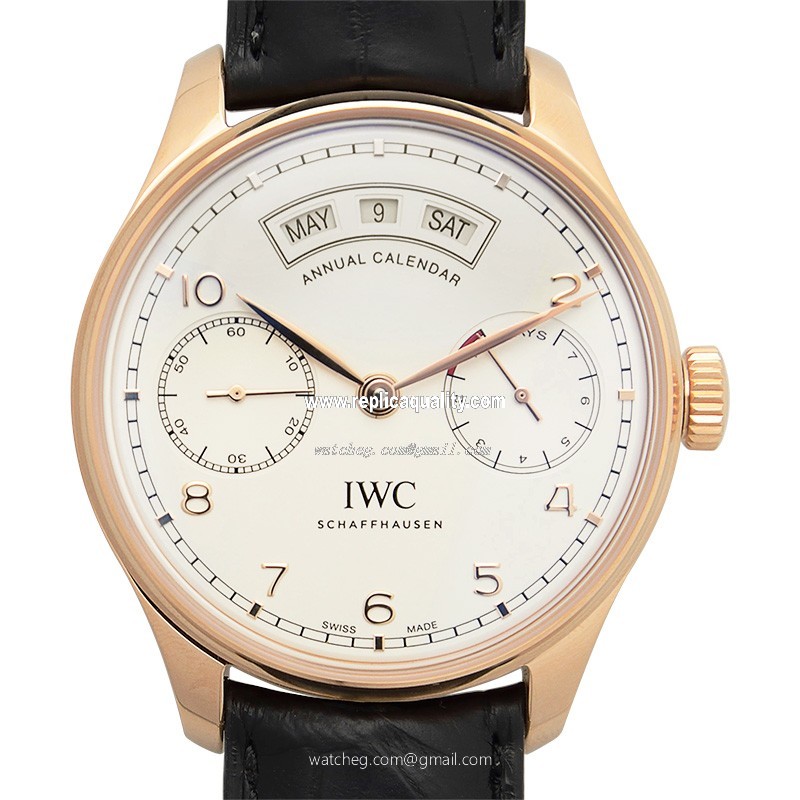 IWC PORTUGUESE IW503504 Automatic 18kt Rose Gold Silvery & White