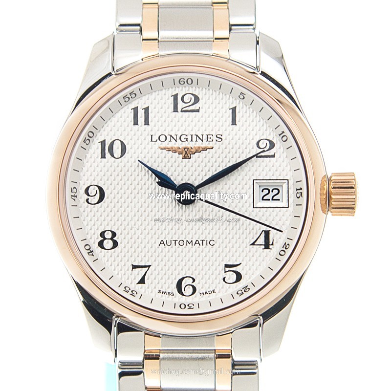 Longines MASTER L2.128.5.79.7 Automatic 18kt Rose Gold & Steel Silvery & White