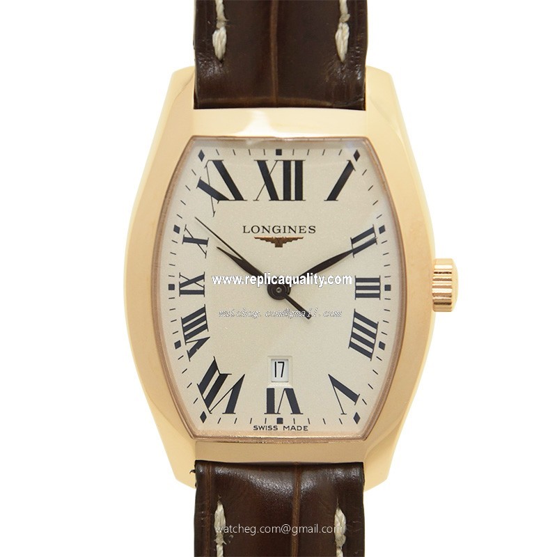 Longines EVIDENZA L2.155.8.71.2 Quartz 18kt Rose Gold Beige