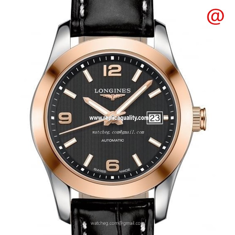 Longines CONQUEST CLASSIC L2.285.5.56.3 Automatic 18kt Rose Gold & Steel Black