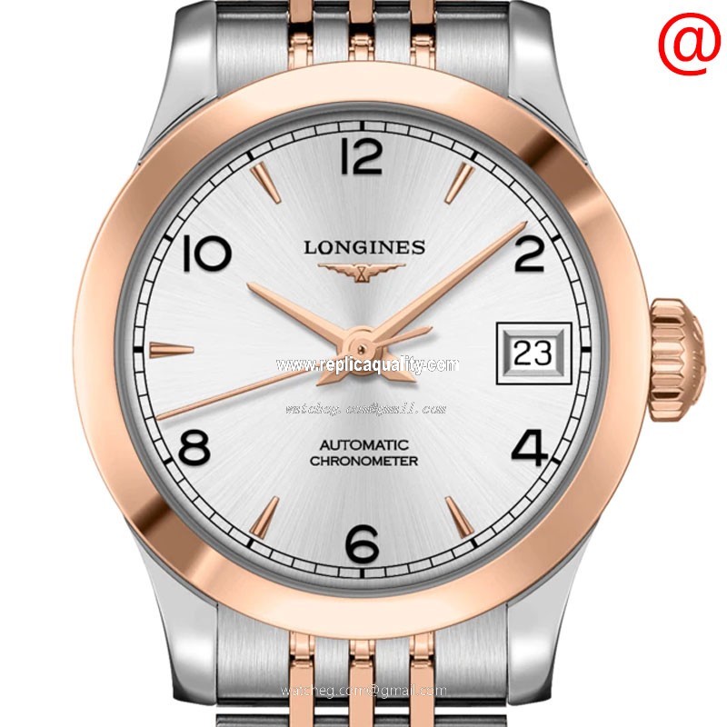Longines RECORD L2.320.5.76.7 Automatic 18kt Rose Gold Silver
