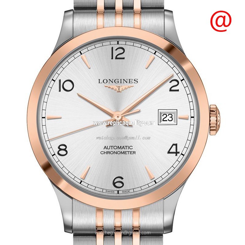 Longines RECORD L2.321.5.76.7 Automatic 18kt Rose Gold & Steel Silver
