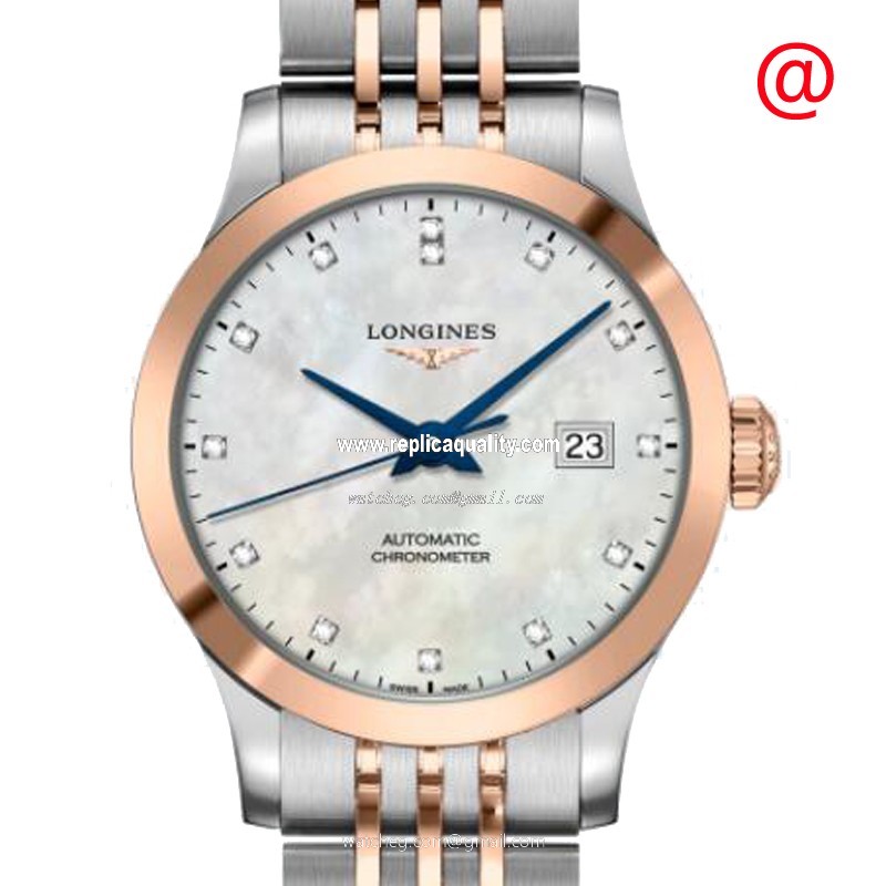 Longines RECORD L2.321.5.87.7 Automatic 18kt Rose Gold & Steel White