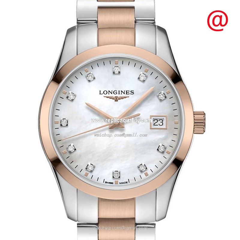 Longines CONQUEST CLASSIC L2.386.3.87.7 Quartz 18kt Rose Gold & Steel Silver
