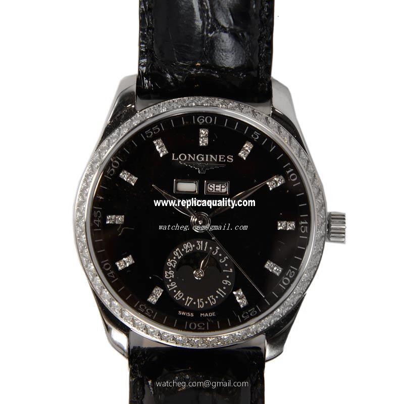 Longines MASTER L2.503.0.57.3 Automatic Stainless Steel & Diamonds Black