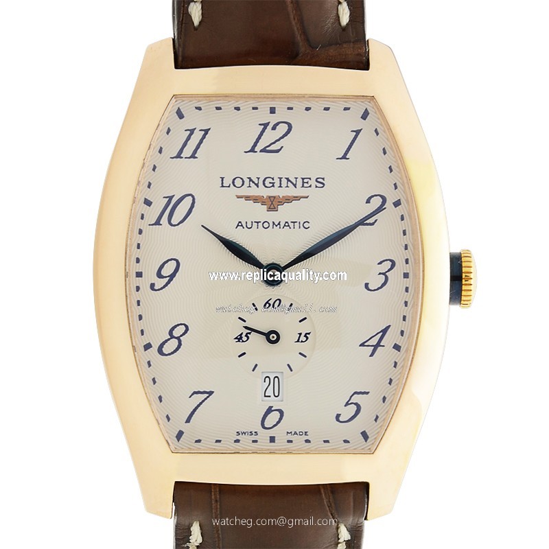 Longines EVIDENZA L2.642.8.73.2 Automatic 18kt Rose Gold Silvery & White