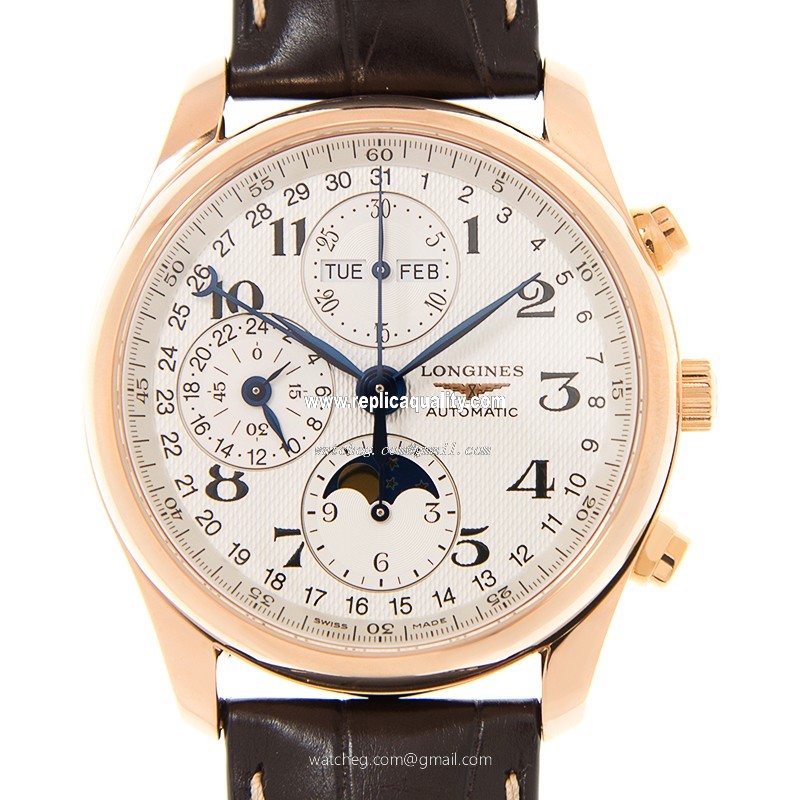 Longines MASTER L2.673.8.78.3 Automatic 18kt Rose Gold Silver