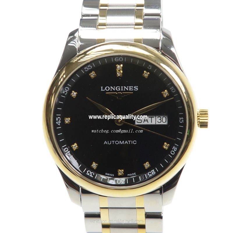 Longines MASTER L2.755.5.57.7 Automatic 18kt Gold & Steel Black