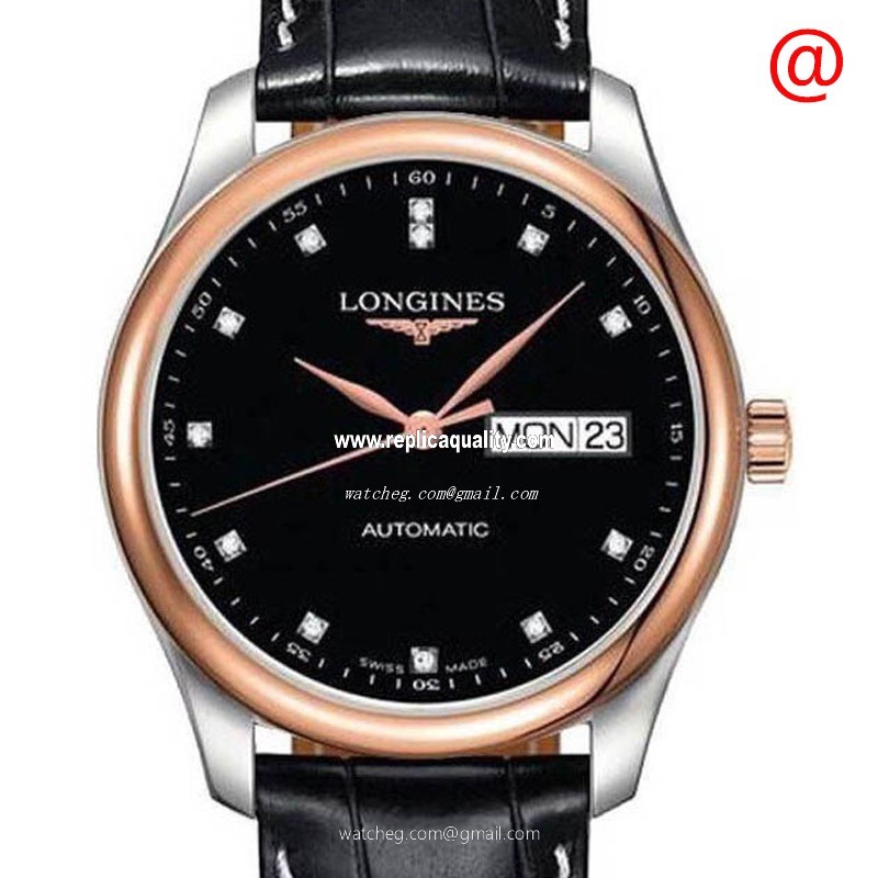 Longines MASTER L2.755.5.59.2 Automatic 18kt Rose Gold & Steel Black