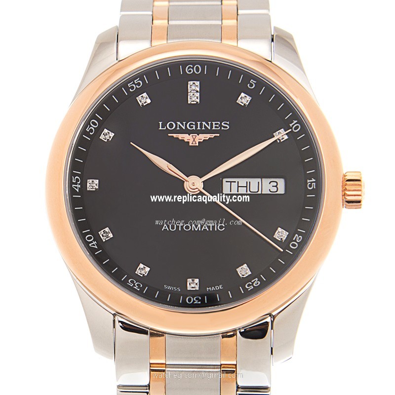 Longines MASTER L2.755.5.59.7 Automatic 18kt Rose Gold & Steel Black