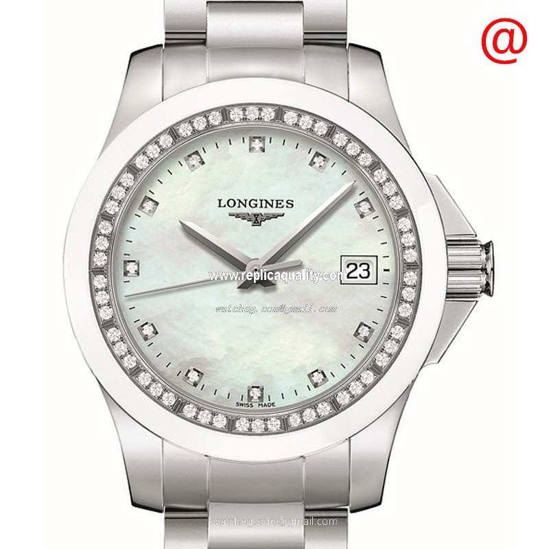 Longines CONQUEST L3.281.0.87.7 Quartz Stainless Steel & Diamonds White