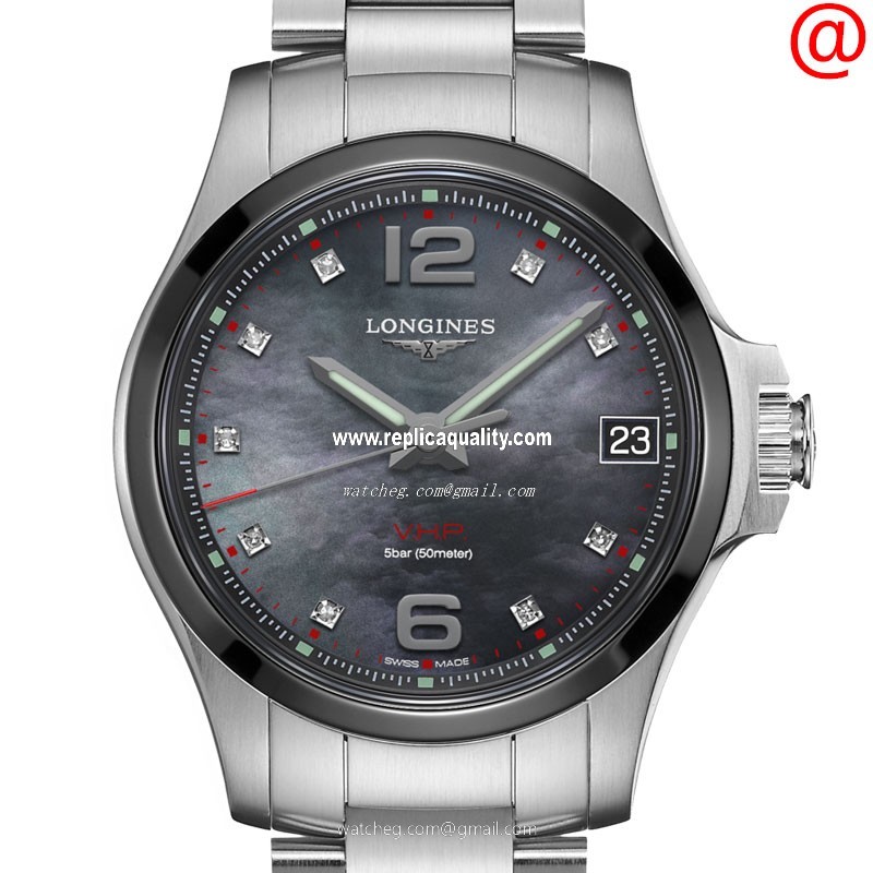 Longines CONQUEST L3.319.4.88.6 Quartz Ceramic & Steel Black